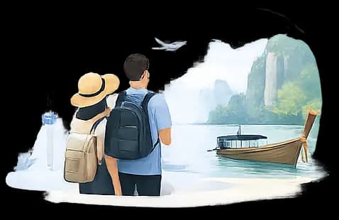 Traveler planning a trip with Skiffr